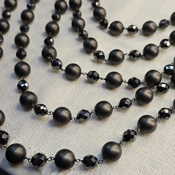 Giorgio Armani Black Multi-Strand Necklace